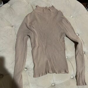 Forever 21 Beige Ribbed Knit Top